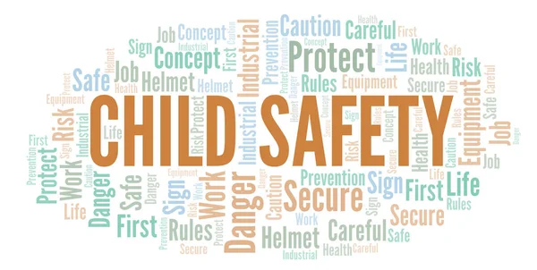 Child Safety word cloud. Word cloud made with text only.