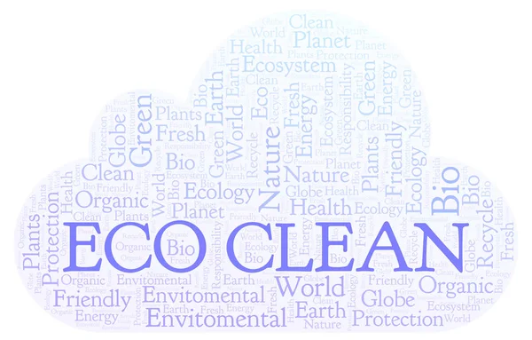 Eco Clean Word Cloud Wordcloud Made Text Only — Stock Photo, Image