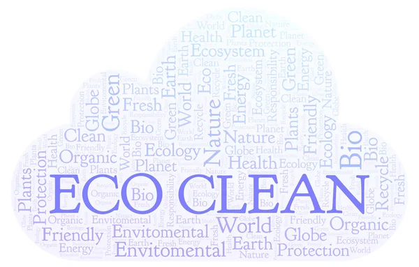 Nube Palabras Eco Clean Wordcloud Hecho Solo Con Texto — Foto de Stock