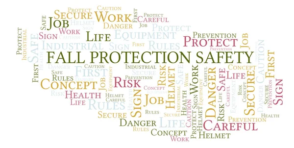 Fall Protection Safety word cloud. Word cloud made with text only.