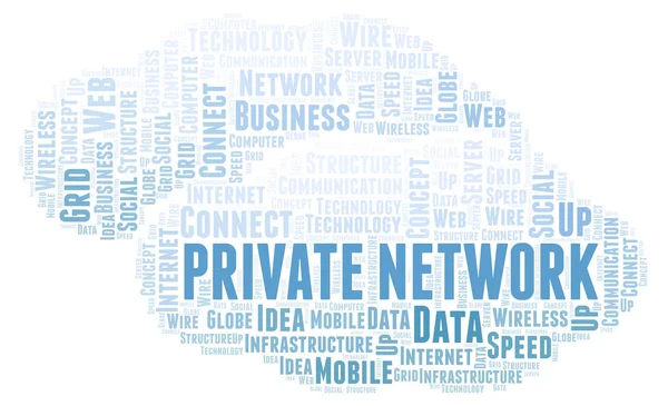 Private Network Ord Sky Word Sky Lavet Med Tekst Kun - Stock-foto