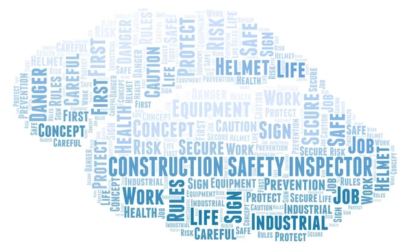 Construction Safety Inspector Word Cloud Word Cloud Made Text Only — Stock Photo, Image