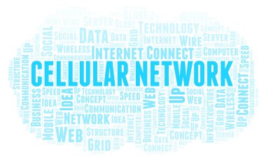 Hücresel ağ kelime bulutu. Yalnızca metin ile yapılan kelime bulutu.  