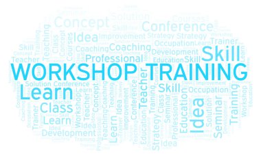 Kelime bulutu Eğitim Çalıştayı. Yalnızca metin ile yapılan Wordcloud.