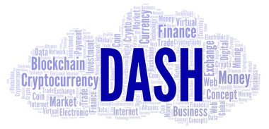 Cryptocurrency para kelime bulutu çizgi. Yalnızca metin ile yapılan kelime bulutu.