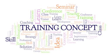 Eğitim kavramı kelime bulutu. Yalnızca metin ile yapılan Wordcloud.