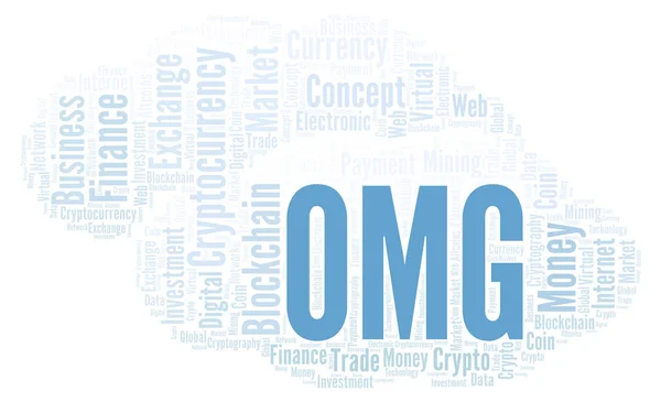 Omg Omisego Cryptocurrency Munt Word Cloud Word Cloud Gemaakt Met — Stockfoto