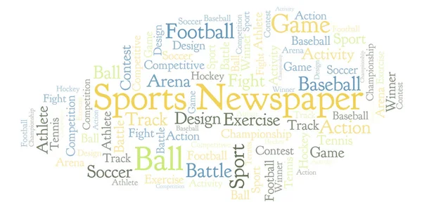 Sports Newspaper word cloud. Made with text only.