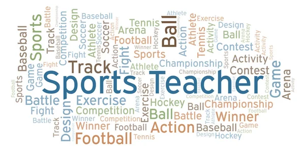Sport Lärare Word Cloud Med Endast Text — Stockfoto