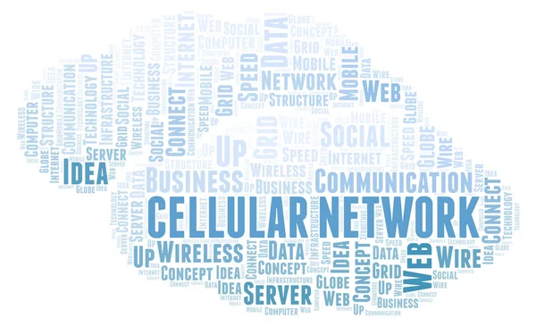 Cellular Network Word Cloud Word Cloud Med Endast Text — Stockfoto