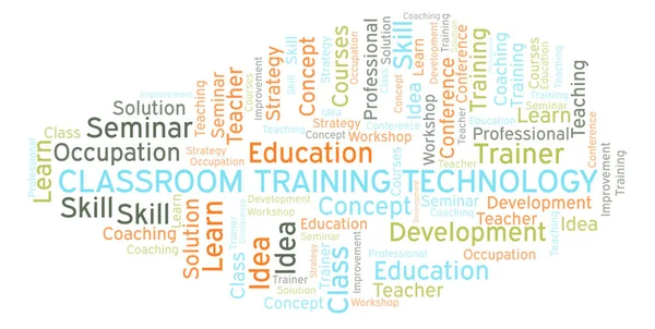 Tantermi Képzés Technológia Szó Felhő Wordcloud Készült Csak Szöveg — Stock Fotó