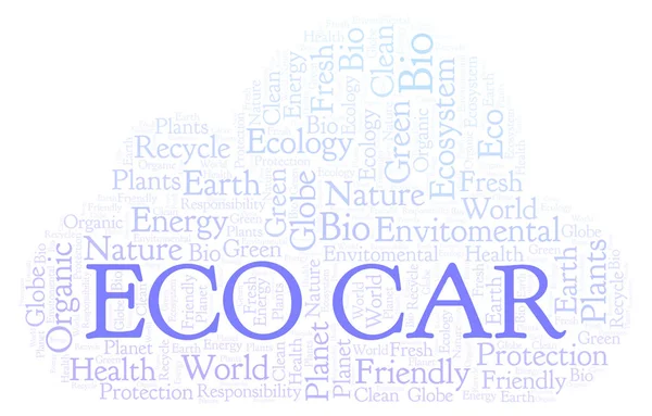 Eco Car Cuvânt Nor Wordcloud Realizat Numai Text — Fotografie, imagine de stoc
