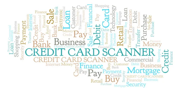 Credit Card Scanner word cloud. Wordcloud made with text only.