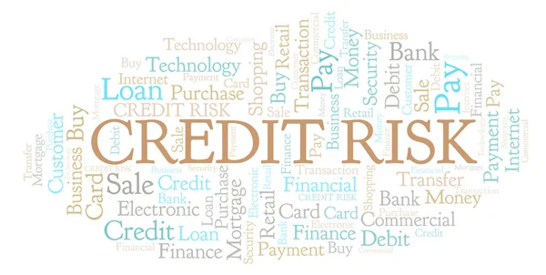 Rischio Credito Parola Cloud Wordcloud Realizzato Solo Con Testo — Foto Stock