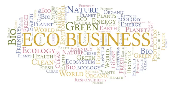 Eco Business Word Cloud Wordcloud Gemaakt Met Alleen Tekst — Stockfoto