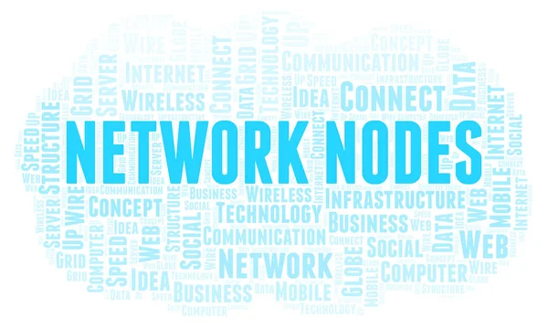 Network Nodes word cloud. Word cloud made with text only.