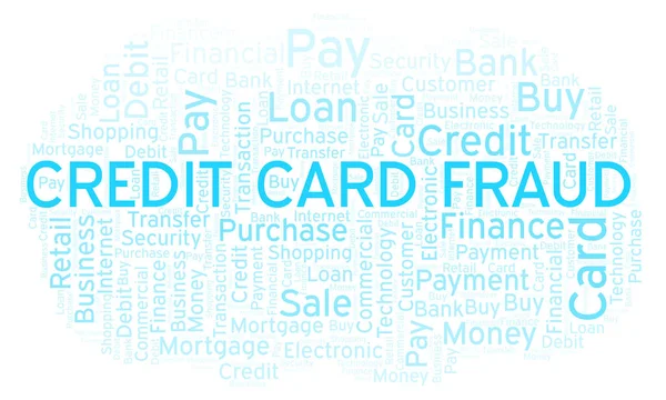 Carta Credito Truffa Parola Cloud Wordcloud Realizzato Solo Con Testo — Foto Stock