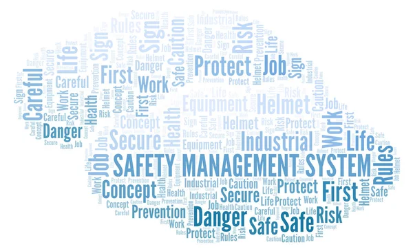 Veiligheid Managementsysteem Word Cloud Word Cloud Gemaakt Met Alleen Tekst — Stockfoto