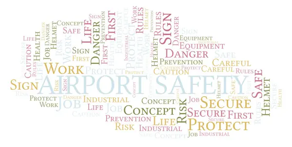 Aeropuerto Nube Palabras Seguridad Nube Palabras Hecha Solo Con Texto —  Fotos de Stock