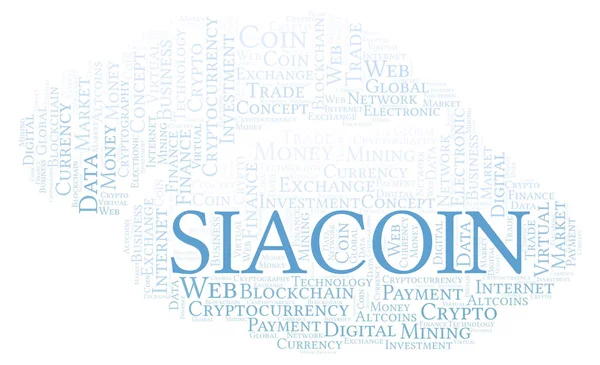 Siacoin Cryptocurrency Munt Word Cloud Word Cloud Gemaakt Met Alleen — Stockfoto