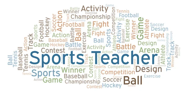 Sports Teacher Word Cloud Made Text Only — Stock Photo, Image