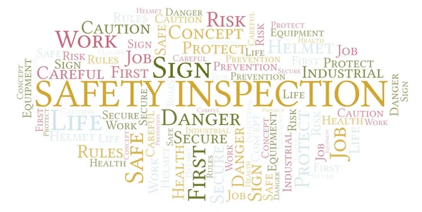 Safety Inspection word cloud. Word cloud made with text only.
