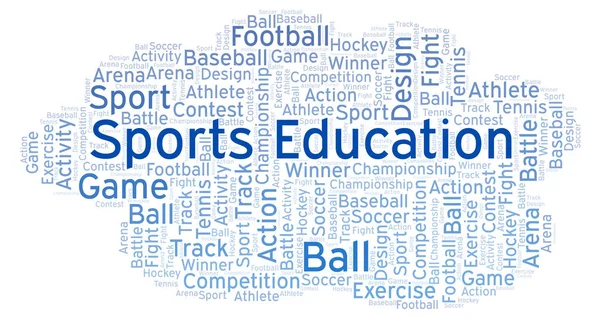 Sport Utbildning Word Cloud Med Endast Text — Stockfoto
