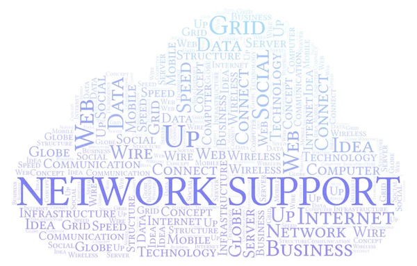 Network Support Nube Palabras Nube Palabras Hecha Solo Con Texto — Foto de Stock