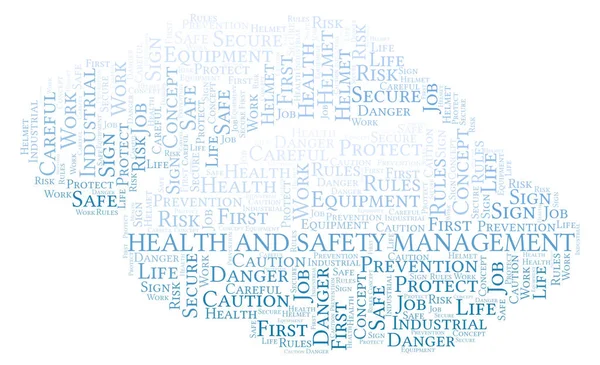 Gesundheits Und Sicherheitsmanagement Word Cloud Wortwolke Nur Mit Text — Stockfoto