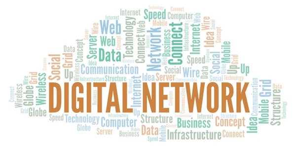 Digital Network word cloud. Word cloud made with text only.