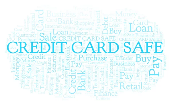 Carta Credito Parola Sicurezza Cloud Wordcloud Realizzato Solo Con Testo — Foto Stock