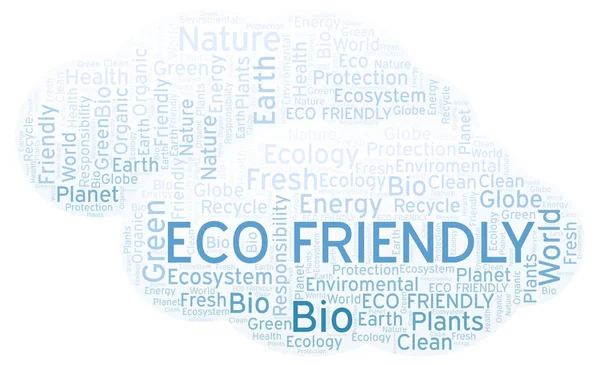 Eco Friendly Slovo Mrak Wordcloud Pouze Text — Stock fotografie