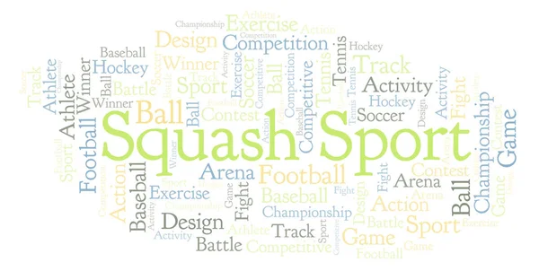 Squash Sport Palabra Nube Hecho Solo Con Texto — Foto de Stock