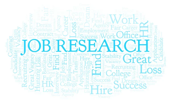 Job Research word cloud. Wordcloud made with text only.