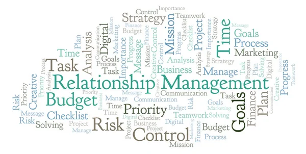 Relationship Management Word Cloud Kun Lavet Med Tekst - Stock-foto