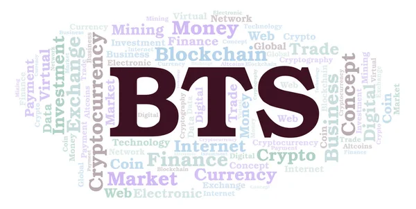 Bts Bitshares Cryptocurrency Munt Word Cloud Word Cloud Gemaakt Met — Stockfoto