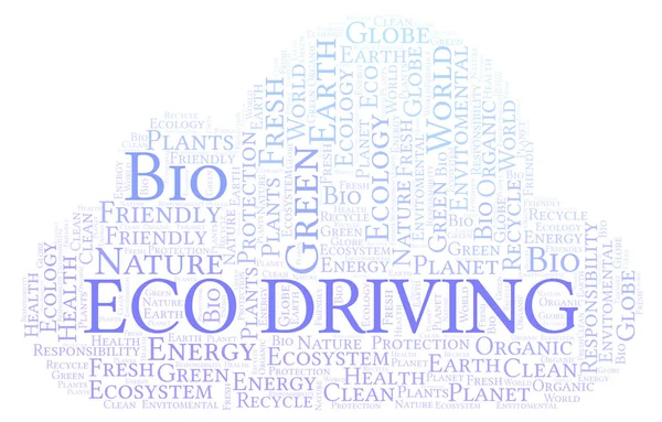 Eco Driving Word Cloud Wordcloud Gjorda Med Endast Text — Stockfoto