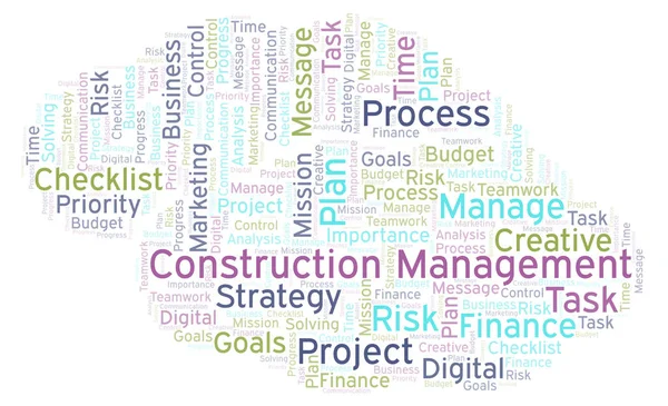 Construction Management word cloud, made with text only