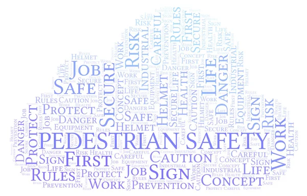 Pedestrian Safety Word Cloud Word Cloud Med Endast Text — Stockfoto
