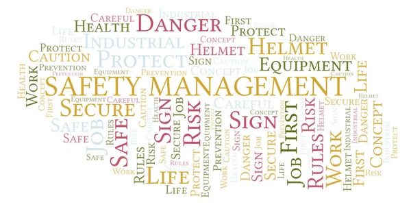 Safety Management Word Cloud Word Cloud Realizat Numai Text — Fotografie, imagine de stoc