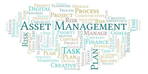 Asset Management Word Cloud Nur Mit Text — Stockfoto