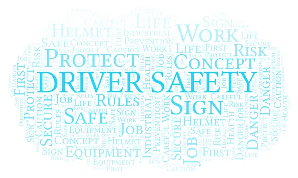 Driver Safety Word Cloud Word Cloud Realizat Numai Text — Fotografie, imagine de stoc