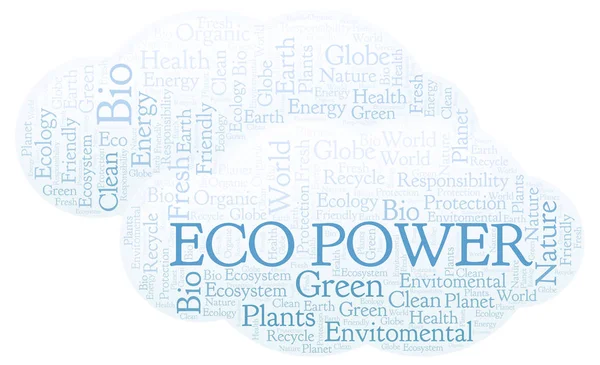 Eco Power Word Cloud Wordcloud Gjorda Med Endast Text — Stockfoto