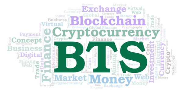 Bts Bitshares Cryptocurrency Munt Word Cloud Word Cloud Gemaakt Met — Stockfoto