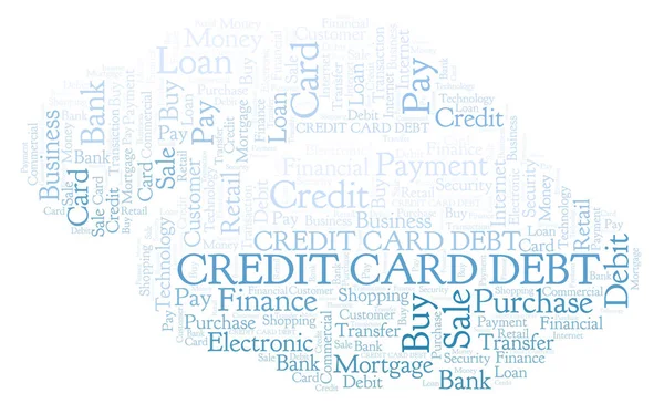 Zadłużenia Karty Kredytowej Słowo Cloud Projekt Wykonany Tylko Tekst — Zdjęcie stockowe