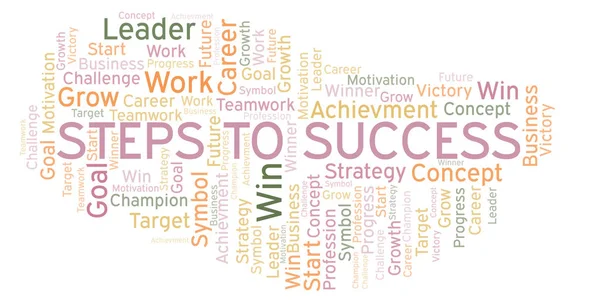 Steps Success Word Cloud Wordcloud Made Text Only — Stock Photo, Image