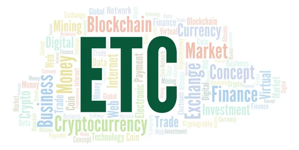 Enz Ethereum Classic Cryptocurrency Munt Word Cloud Word Cloud Gemaakt — Stockfoto