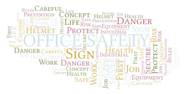 Office Safety word cloud. Word cloud made with text only.