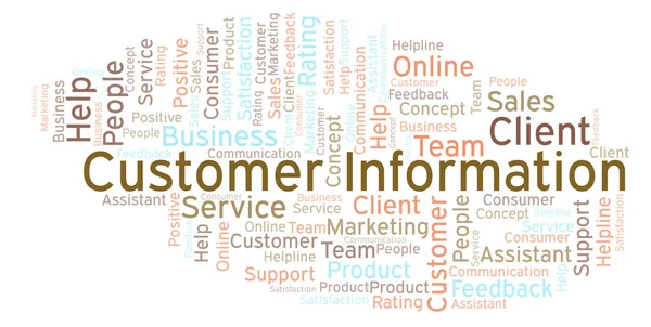 Customer Information Word Cloud Made Text Only — Stock Photo, Image