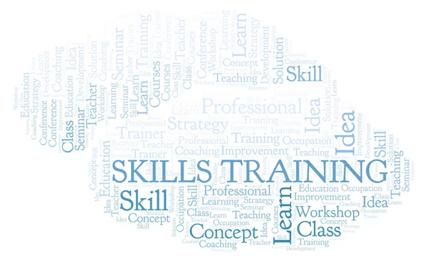Skills Training Word Cloud Wordcloud Made Text Only — Stock Photo, Image